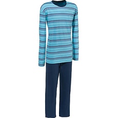 REDBEST Single-Jersey Herren-Schlafanzug, gruen#blau#blau, 56