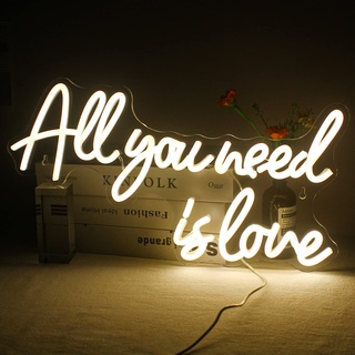 All You Need is Love neon schild, Warmweiß Neonlicht Schriftzug für Wanddekoration, LED Schriftzug Wand für Schlafzimmer, Hochzeit, Raumdekoration, Jahrestag, Valentinstag, Party Dekor