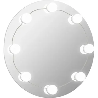 vidaXL Wandspiegel mit LED-Beleuchtung Rund Glas - Silber