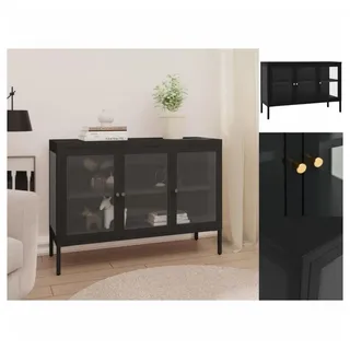 vidaXL Sideboard Schwarz 70x35x70 cm Stahl und Glas