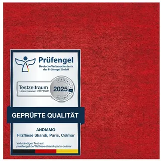 Andiamo Teppichfliese »Skandi, selbstklebend« rechteckig 4 mm Höhe 40x40 cm, 25 Stück (4 qm), 50 Stück (8 qm) oder 100 Stück (16 qm), rot