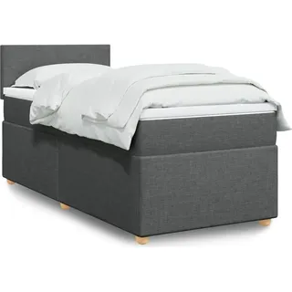 Langlebige Boxspringbett mit Matratze Dunkelgrau 90x200 cm Stoff Gästebett mit Lattenrost Möbel7990669 - Grau