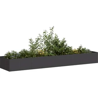 Pflanzkübel Schwarz 360x80x40 cm Stahl - Schwarz