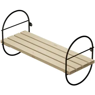 [en.casa] Wandregal Oulu , Metall , Kiefer , 1 Fächer , 16x20x40 cm , Wohnzimmer, Regale, Wandregale