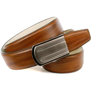 Ledergürtel ANTHONI CROWN, Herren, Gr. 95, braun (cognac), Leder, unifarben, Gürtel Ledergürtel, Automatik Ledergürtel in angesagter cognac Farbe