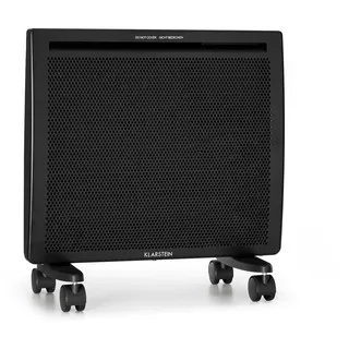 Klarstein Elektroheizung, Konvektor & Infrarotheizung Freistehend, Elektroheizung Energiesparend, Erkennung Offener Fenster, Heizung Elektrisch, Heizkörper Elektrisch mit Thermostat, 1000 W - Schwarz