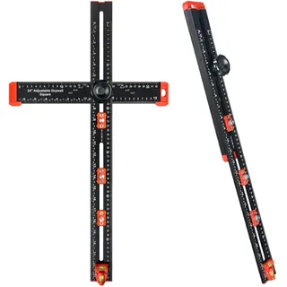 2-in-1-Bohrpositionierungslineal, Schrank-Hardware-Vorrichtung (schwarz, 63,5 cm)