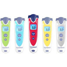 Veroval baby Infrarot-Thermometer Rot, Berührungslose und Geräuschlose Messung, Körpertemperatur, Objekttemperatur, Umgebungstemperatur, schnelle Messung, einfache Handhabung