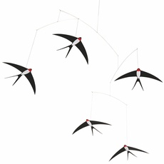 Bild Flensted 024B Flying Swallows 5 Mobile, Stahl, Mehrfarbig, 53x70cm