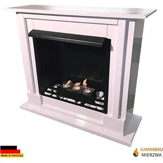 Ethanol und Gelkamin Kamin Modell Rafael Premium Royal Hochglanz Weiss - Weiß