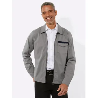 Langjacke CLASSIC, Herren, Gr. 54, grau, 97% Baumwolle, 3% Elasthan, unifarben, Jacken Langjacke
