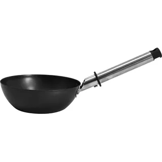 Syntrox Germany Universal Wok Grill Pfännchen Emailliert – Antihaft-Zubehör für Raclette & Crêpes-Maker, Ø12 cm, Robust & Vielseitig (1 Stück) - Schwarz