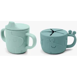 Done by Deer Peekaboo Snack & Trinkbecher-Set Deer Friends, Blau