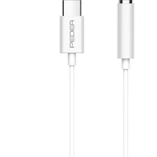 PEDEA Adapter USB-C auf 3,5mm Klinke/ Kopfhörer - Weiß