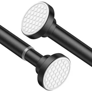 AIZESI Gardinenstange ohne Bohren 70-120 cm Teleskopstange Vorhang Duschvorhangstange Gardinenstange zum Klemmen Klemmstange Vorhangstange Duschstange ohne Bohren Schwarz - 25MM Durchmesser