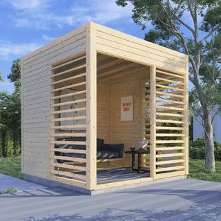 BERTILO Pavillon Garten-Lounge 1 Natur 234 cm x 226 cm FSC®