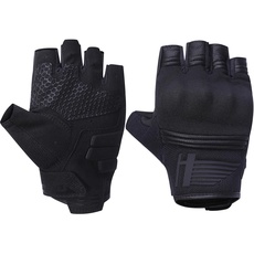 Harssidanzar Herr Fingerlose Motorrad Handschuhe,Sommer Atmungsaktiver Touchscreen Motorrad Reiten mit Hand Knuckle Motorrad Motorradcross Handschuh für Herr KM050,Schwarz,Größe M