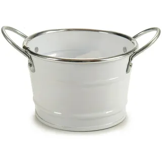 Blumentopf Zink Weiß Ø 11,5 cm , Metall , 8.5 cm , Dekoration, Blumen & Blumentöpfe, Übertöpfe