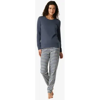 SCHIESSER Damen Schlafanzug lang mit Bündchen Baumwolle - Nightwear