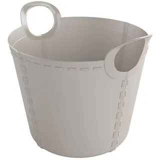 Life Story Runder Flexi Tub im Natürlichen Design mit Griffs, Flexibler Körbe Kunststoff, Badezimmerkorb, Wäschekorb, Spielzeug Ablagekorb, Aufbewahrungboxen, Gartenkorb