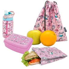 NERTHUS FIH 997 SET Flasche Tritan + Lunchbox + Sandwich Tasche + Einhornrucksack