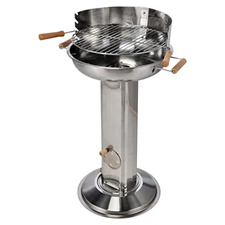 Edelstahl Säulengrill / Höhe: 83 cm - Silber