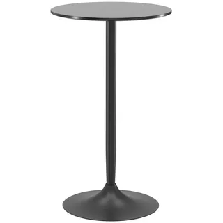 Homcom Bartisch Stehtisch Esstisch Runder Tresentisch für Wohnzimmer, Ø60 x 102 cm , Schwarz , Kunststoff , 60x102x60 cm , Esszimmer, Barmöbel, Bartische
