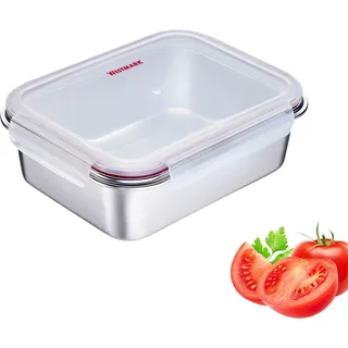 Westmark Lunchbox Frischhaltedose aus Edelstahl, auslaufsicher, Vielseitige Brotdose, tiefkühlgeeignet, mikrowellen- und ofenfest, 2,25 Liter