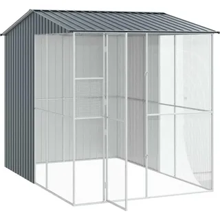 vidaXL Vogelkäfig Anthrazit 215 x 310 x 247 cm Verzinkter Stahl - Grau