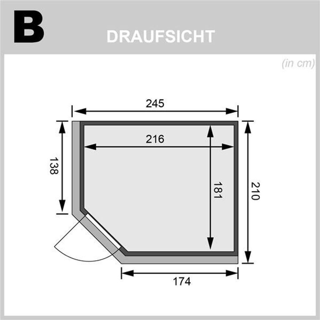 Bild von Sauna Malin Eckeinstieg, Tür graphit,