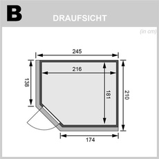 Bild von Sauna Malin Eckeinstieg, Tür graphit,