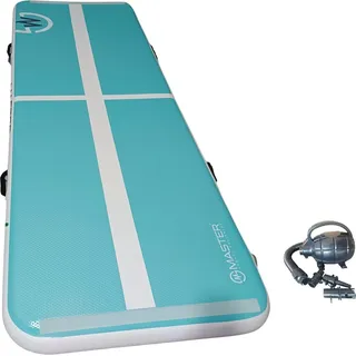 Master Airtrack aufblasbare Matte 400 x 100 x 10 cm - türkis - weiß - Türkis