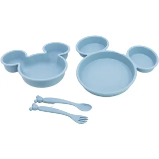 STOR Baby Geschirrset Micky Maus Disney - Teller Schüssel und Besteck aus Kunststoff - Mikrowellengeeignet - BPA-frei - Ab 10 Monaten