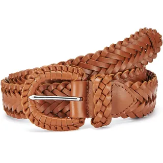 Flechtgürtel LASCANA "Hüftgürtel, Anzuggürtel, Gürtel, Hosengürtel, Jeansgürtel, Ledergürtel", Damen, Gr. 80, braun (hellbraun), Leder, Flechtoptik, unifarben, Gürtel Flechtgürtel, aus Leder in klassischem geflochtenen Design