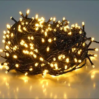 salcar 15m 220er Lichterkette Weihnachten LED Deko, 31V Christbaumbeleuchtung Weihnachtsbeleuchtung Außen mit 8 Modi und Memory-Funktion, Warmweiß