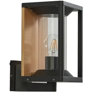 Lucande Wandleuchte außen Candina (Modern) in Schwarz aus Aluminium (1 flammig, E27) - Außenwandleuchten Wandlampe Led Außenlampe Outdoor für Außenwand/Hauswand Haus Terrasse & Balkon