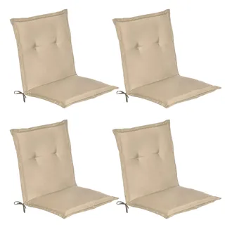 Beautissu 4er Set Niedriglehner Auflage Gartenstuhl Loft NL, 100x50x6cm, Natur - Naturbelassen