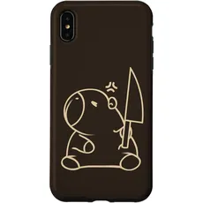 Hülle für iPhone XS Max Capybara hält ein Messer