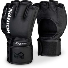 Phantom MMA Handschuhe APEX Fight | Profi Gloves für Fight, Sparring, Boxen, Freefight (L/XL - Schwarz)