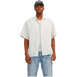 Jack & Jones Faro Linen Oversized Kurzarmhemd - Moonbeam - 2XL