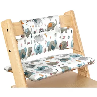 Sitzkissen für Tripp Trapp Hochstuhl, Weich Gepolstert, Leicht zu Befestigen, als Zubehör für Stokke Tripp Trapp, In Verschiedenen Farben Erhältlich (Éléphant)