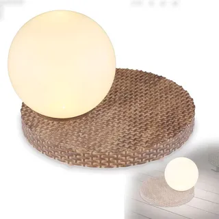 bmf-versand Solarleuchte Garten Kugel Rattan Solarlampe Außen Leuchte Solar mit Pflegetuch