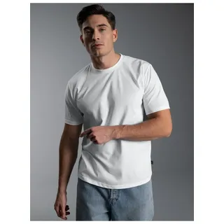 T-Shirt TRIGEMA "TRIGEMA T-Shirt aus 100% Baumwolle", Herren, Gr. S, weiß, Single Jersey, 100% Baumwolle, Basic, lang, Rundhals, Shirts T-Shirt