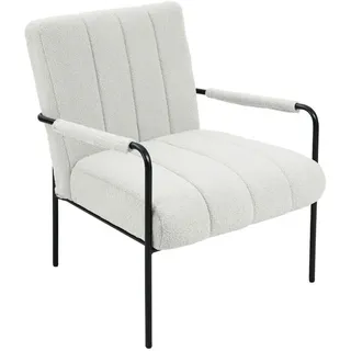Svita Loungesessel Kyle , Weiß , Textil , 70x80x75 cm , Esszimmer, Stühle, Armlehnstühle