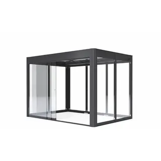 SunElements GmbH Schiebetür , Anthrazit, Klar , Metall, Glas , 312x209 cm , Schlafzimmer, Kleiderschränke, Schrankzubehör, sonstiges Schrankzubehör
