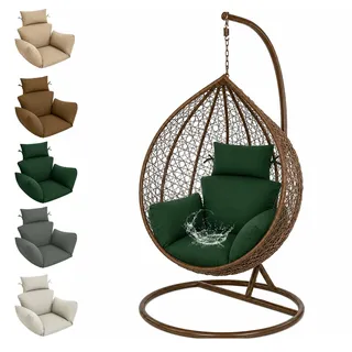 Hängesessel-Kissen Schaukelstuhl Outdoor, Garten Polster mit Kopfstütze, Schaukelsessel-Kissen Indoor Sitzkissen Auflage für Hängeschaukel Hängekorb, Schaukelstuhl Sitzkissen Hängestuhl Sitzauflage