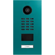 DoorBird D2101V IP Video Türstation, Türkisblau (RAL 5018) | Video-Türsprechanlage mit 1 Ruftaste, RFID, HD-Video, Bewegungssensor