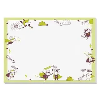 Sigel Schreibtischunterlage Little Heroes hellgrün Papier 42,0 x 29,7 cm, 30,0 Blatt