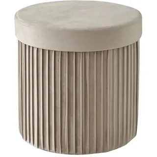 Relaxdays Sitzhocker Samt 38 x 38 x 38 cm Beige