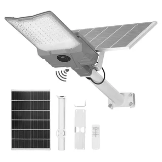 Vevor Solarleuchte grau IP65 mit Dämmerungssensor